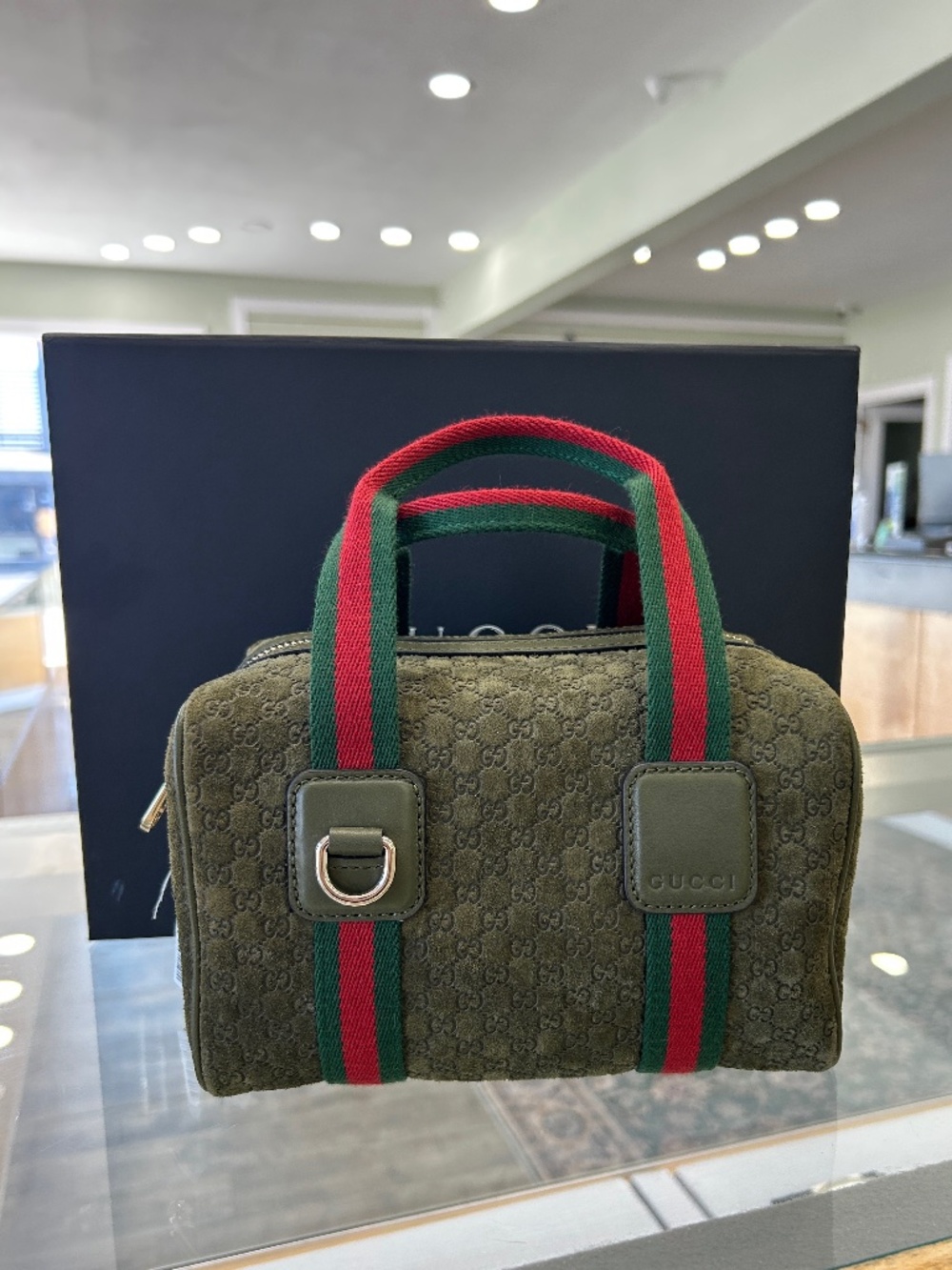 Pre Owned Gucci Mini GG SuedHand bag